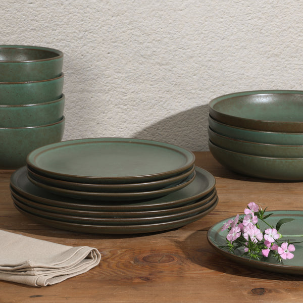 Gibson Home Gibson Elite Beckett Stoneware Matte Reactive Glaze 16 Piece (Service For 4) Plates And Bowls Dinnerware Set