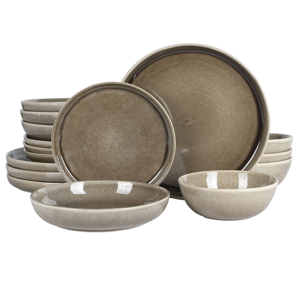 gibson home Gibson Elite Berea 16 Piece (Service for 4) Plates and Bowls Reactive Glaze Round Dishes Stoneware Ceramic Dinnerware Set gibson home Gibson Elite Berea 16 Piece (Service for 4) Plates and Bowls Reactive Glaze Round Dishes Stoneware Ceramic Dinnerware Set
