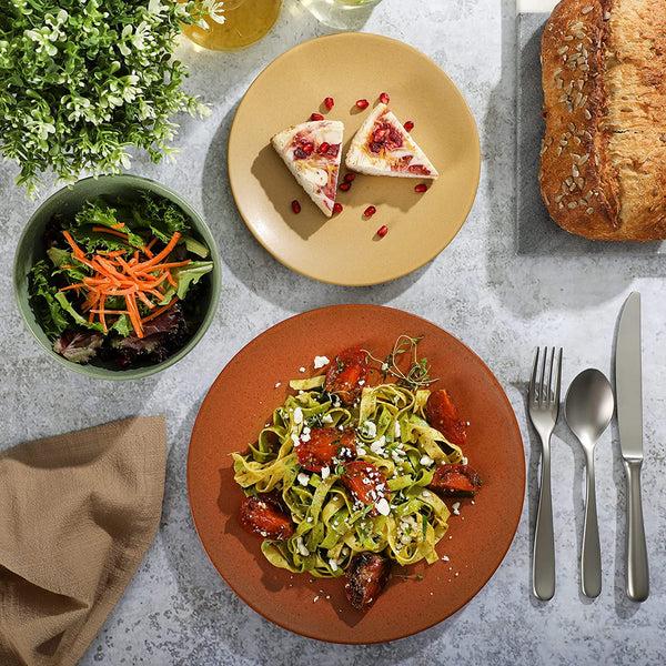 Gibson Home Gibson Elite Capetown Assorted Color Reactive Glaze Stoneware Dinnerware Set - Black Yellow Orange Green