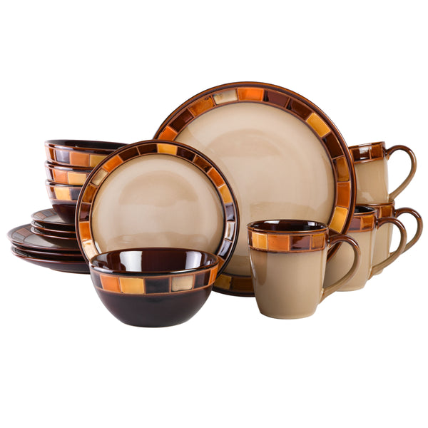 gibson home Gibson Elite Casa Estebana 16-Piece Reactive Stoneware Dinnerware Set