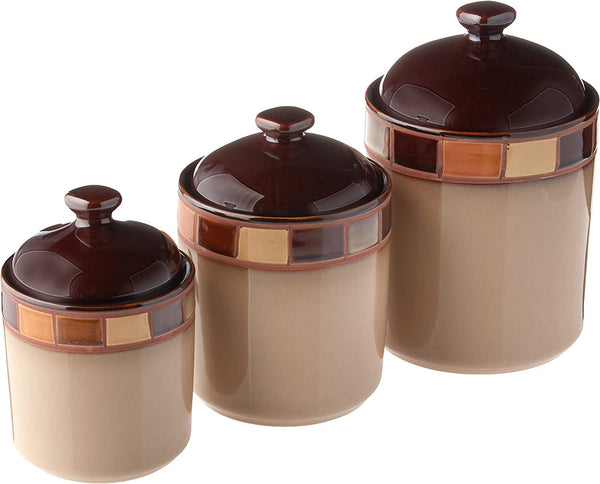 gibson home Gibson Elite Casa Estebana 3-Piece Stoneware Canister Set gibson home Gibson Elite Casa Estebana 3-Piece Stoneware Canister Set