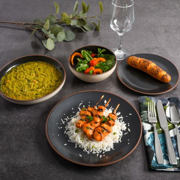 Gibson Home Gibson Elite Contempo Classic 16-Piece Double Bowl Terracotta Dinnerware Set