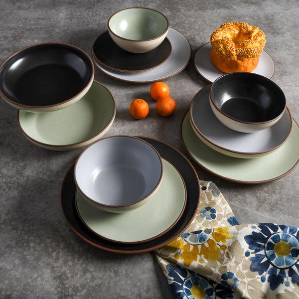Gibson Home Gibson Elite Contempo Classic 16-Piece Double Bowl Terracotta Dinnerware Set