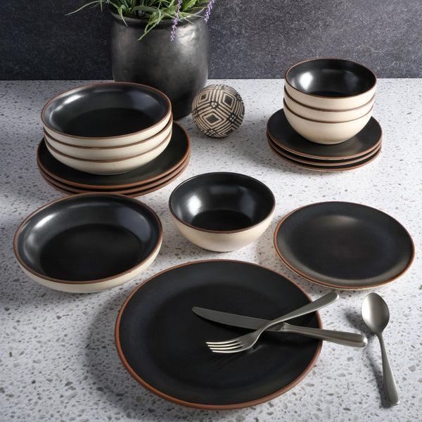 Gibson Home Gibson Elite Contempo Classic 16-Piece Double Bowl Terracotta Dinnerware Set