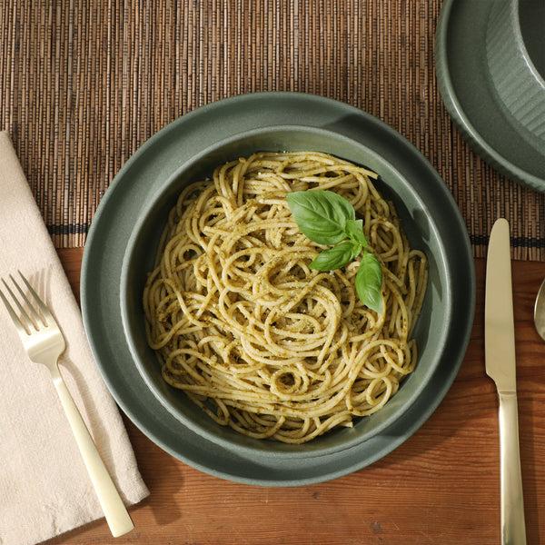 Gibson Home Gibson Elite Deerfield 16-Piece Stoneware Dinnerware Set – Stackable Plates And Bowls Reactive Glaze Finish Service For 4 – Microwave & Dishwasher Safe