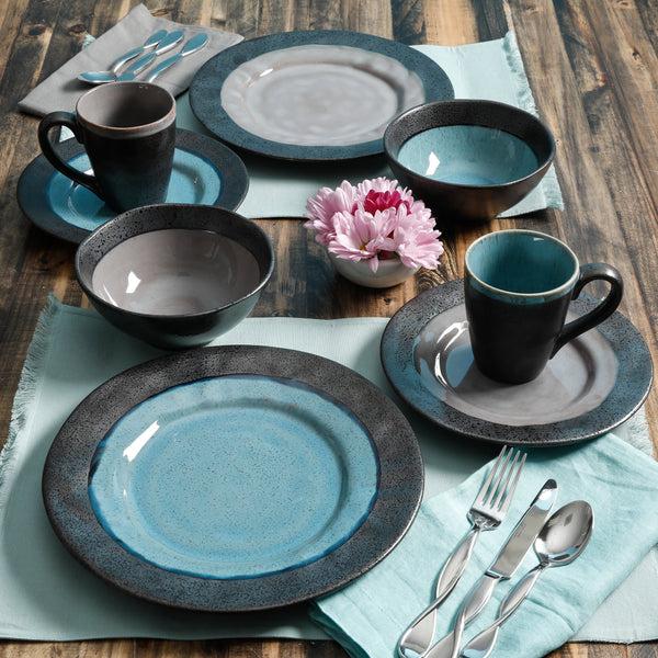 Gibson Home Gibson Elite Dragonstone 16-Piece Reactive Stoneware Dinnerware Set