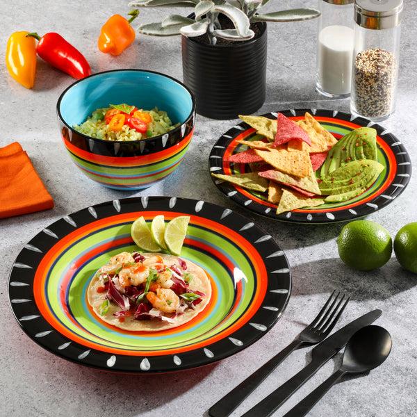 Gibson Home Gibson Elite Feliz Mesa 12-Piece Hand Painted Dinnerware Set