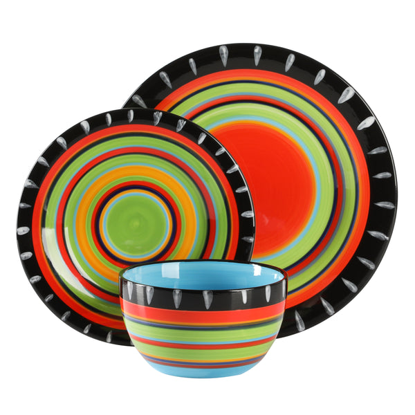 Gibson Home Gibson Elite Feliz Mesa 12-Piece Hand Painted Dinnerware Set