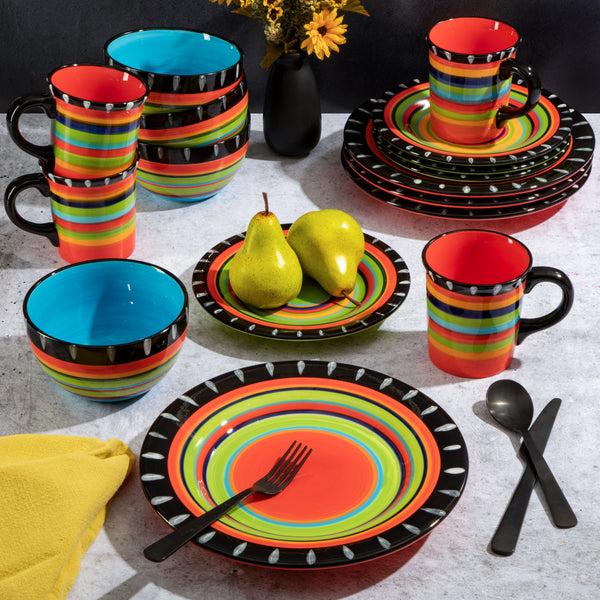 Gibson Home Gibson Elite Feliz Mesa 16-Piece Hand Painted Dinnerware Set