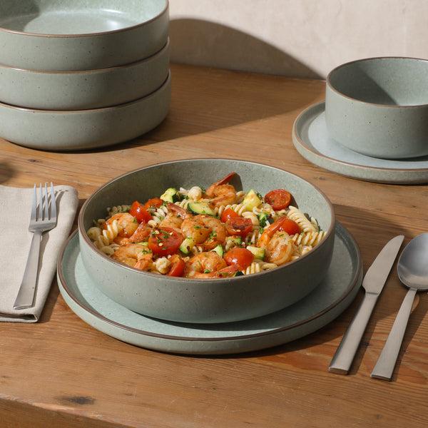 Gibson Home Gibson Elite Gelston Stoneware Matte Reactive Glaze 16 Piece (Service For 4) Plates And Bowl Dinnerware Set