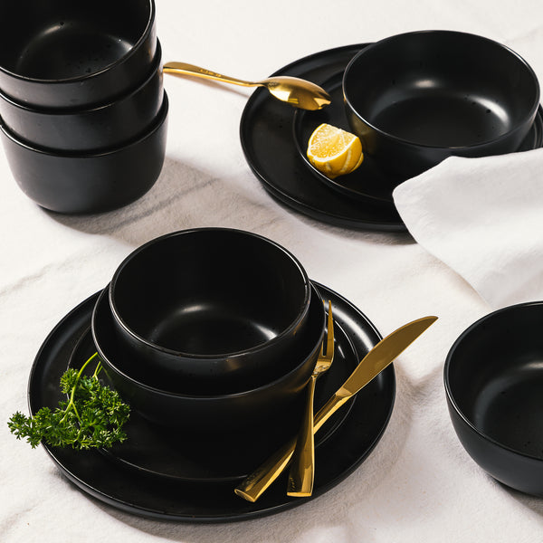 Gibson Home Gibson Elite James Street 16-Piece Reactive Stoneware Double Bowl Dinnerware Set