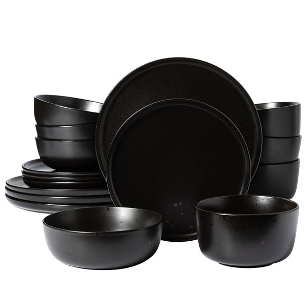 gibson home Gibson Elite James Street 16-Piece Reactive Stoneware Double Bowl Dinnerware Set