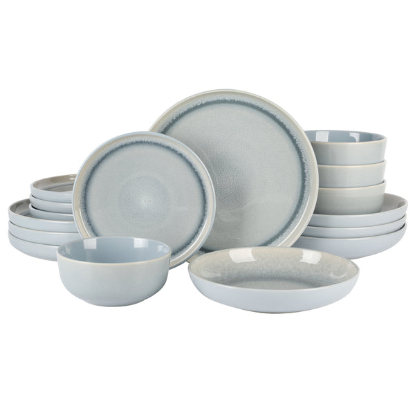 gibson home Gibson Elite Juno Moon 16-Piece Double Bowl Reactive Stoneware Dinnerware Set