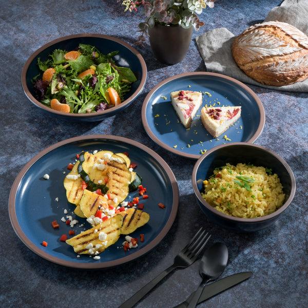 Gibson Home Gibson Elite Lagos 16-Piece Double Bowl Terracotta Dinnerware Set