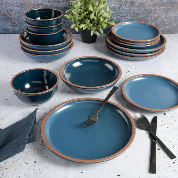 Gibson Home Gibson Elite Lagos 16-Piece Double Bowl Terracotta Dinnerware Set