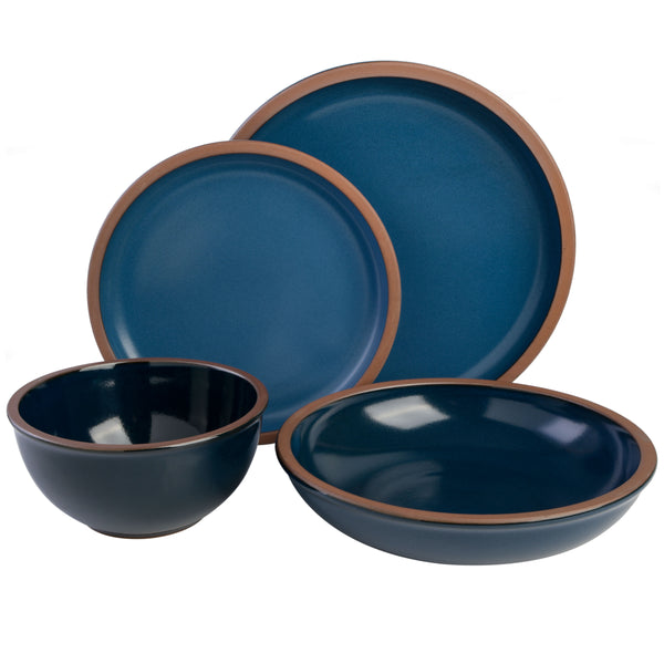 Gibson Home Gibson Elite Lagos 16-Piece Double Bowl Terracotta Dinnerware Set