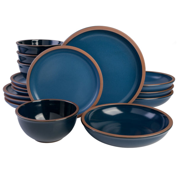 gibson home Gibson Elite Lagos 16-Piece Double Bowl Terracotta Dinnerware Set