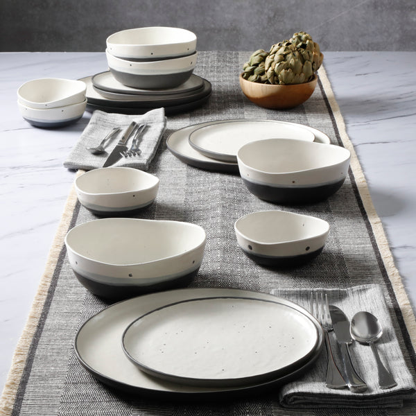 Gibson Home Gibson Elite Rhinebeck 16-Piece Double Bowl Reactive Stoneware Dinnerware Set
