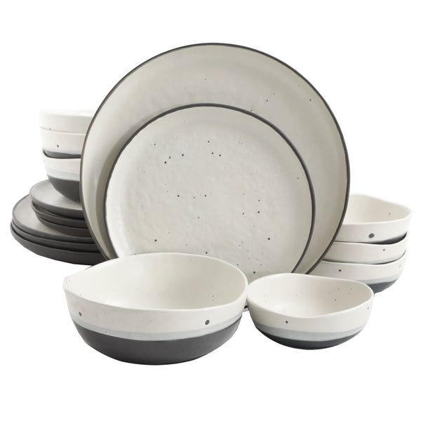 gibson home Gibson Elite Rhinebeck 16-Piece Double Bowl Reactive Stoneware Dinnerware Set