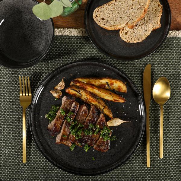 Gibson Home Gibson Elite Tahoe Sunset 12 Piece Stoneware Reactive Glaze (Service For 4) Ceramic Plates And Bowls Dinnerware Set
