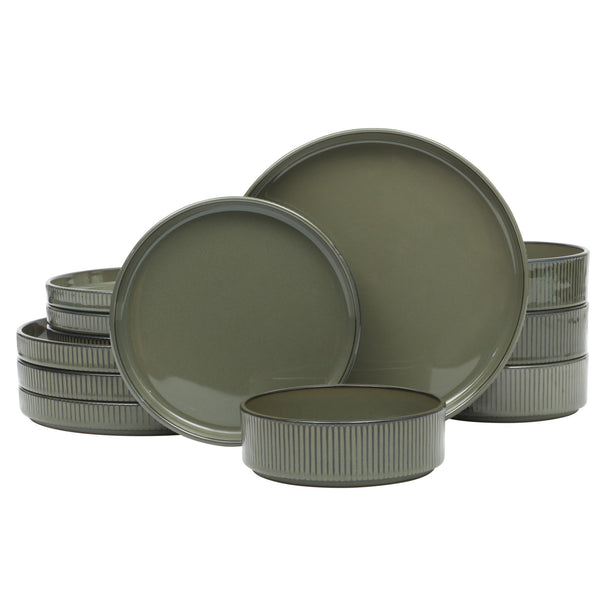 gibson home Gibson Elite Townscape 12 Piece (Service for 4) Plates and Bowls Reactive Glaze Embossed Round Dishes Terracotta Dinnerware Set gibson home Gibson Elite Townscape 12 Piece (Service for 4) Plates and Bowls Reactive Glaze Embossed Round Dishes Terracotta Dinnerware Set