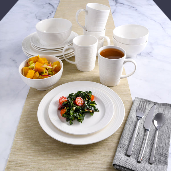 Gibson Home Gibson Home Amelia Court 16-Piece Fine Ceramic Dinnerware Set - White