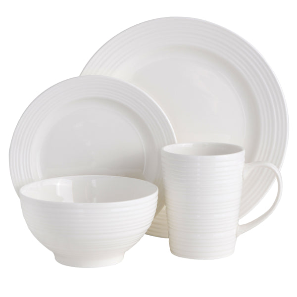 Gibson Home Gibson Home Amelia Court 16-Piece Fine Ceramic Dinnerware Set - White