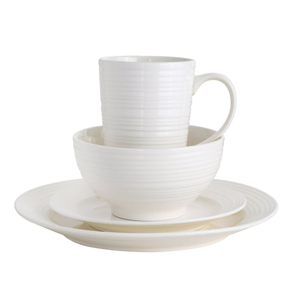 Gibson Home Gibson Home Amelia Court 16-Piece Fine Ceramic Dinnerware Set - White