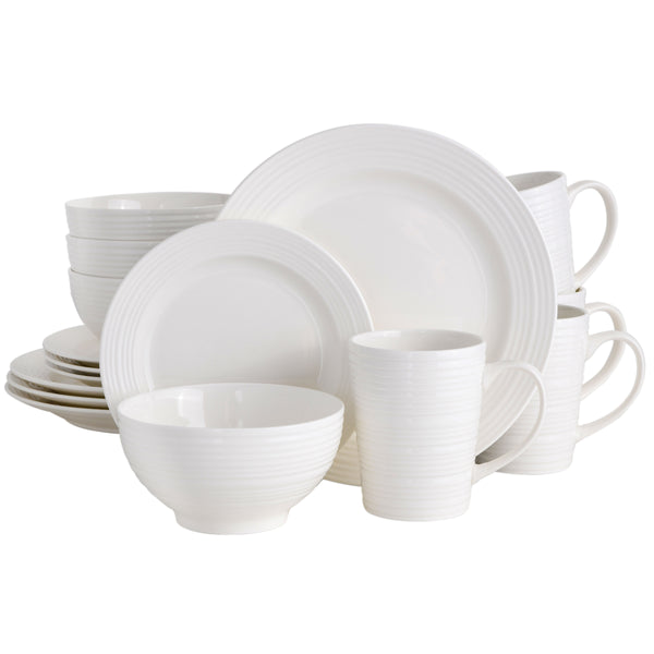 gibson home Gibson Home Amelia Court 16-Piece Fine Ceramic Dinnerware Set - White