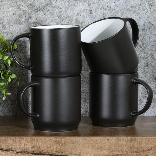Gibson Home Babish 4 Pack Stoneware Stackable Mugs