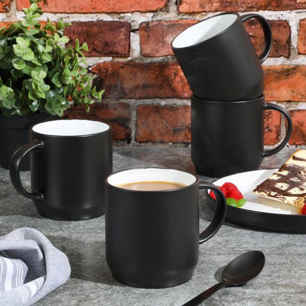 Gibson Home Babish 4 Pack Stoneware Stackable Mugs