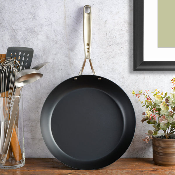 Gibson Home Babish Blue Steel 12" Fry Pan