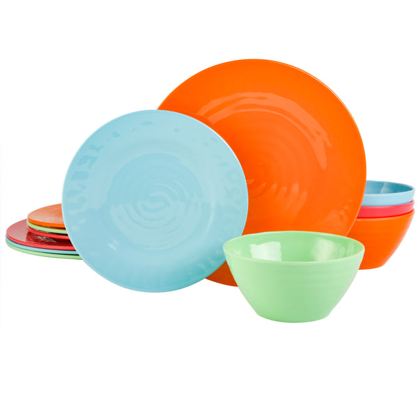 Gibson Home Gibson Home Brist 12-Piece Melamine Dinnerware Set