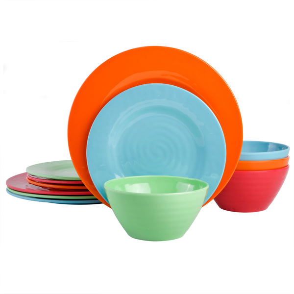 gibson home Gibson Home Brist 12-Piece Melamine Dinnerware Set