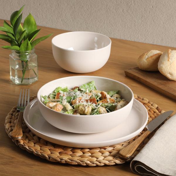 Gibson Home Gibson Home Candy Skies 12 Piece Unbreakable Wheat Straw Melamine Plates And Bowls Dinnerware Set - Outdoor Camping & Everyday Use - Matte Exterior/Shiny Interior