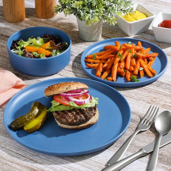 Gibson Home Gibson Home Canyon Crest 12-Piece Stackable Matte Melamine Dinnerware Set