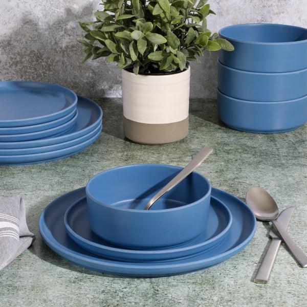 Gibson Home Gibson Home Canyon Crest 12-Piece Stackable Matte Melamine Dinnerware Set