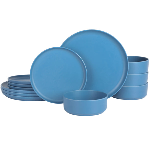 gibson home Gibson Home Canyon Crest 12-Piece Stackable Matte Melamine Dinnerware Set