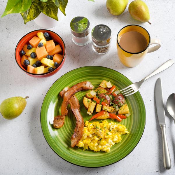 Gibson Home Gibson Home Color Vibes 12-Piece Hand-Painted Stoneware Dinnerware Set