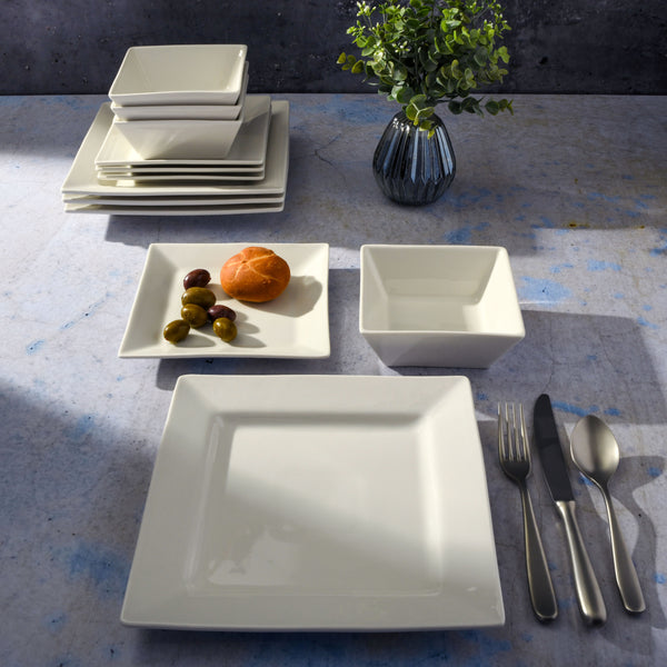 Gibson Home Gibson Home Everyday Hard Square 12-Piece Fine Ceramic Dinnerware Set