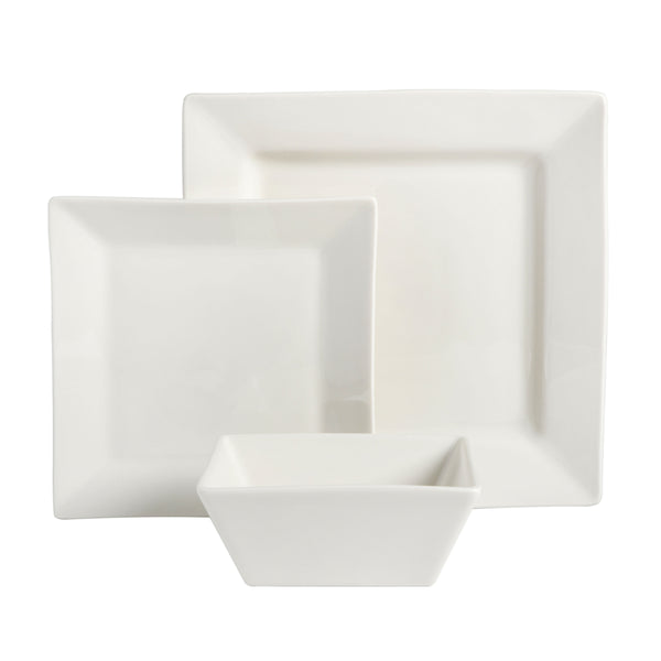 Gibson Home Gibson Home Everyday Hard Square 12-Piece Fine Ceramic Dinnerware Set