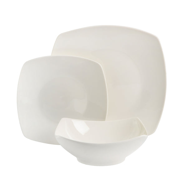Gibson Home Gibson Home Everyday Square 12-Piece Fine Ceramic Dinnerware Set