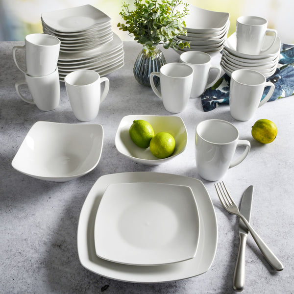 Gibson Home Gibson Home Everyday Square 40-Piece Fine Ceramic Expanded Dinnerware Set