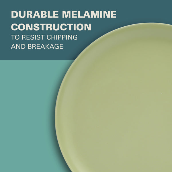 Gibson Home Gibson Home Fairhope 12 Piece Melamine Dinnerware Set - Matte Green