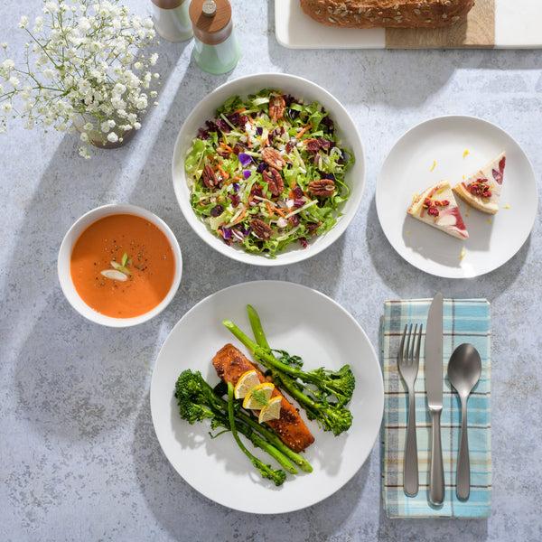 Gibson Home Gibson Home Gracious Dining 16-Piece Double Bowl Porcelain Dinnerware Set