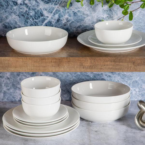 Gibson Home Gibson Home Gracious Dining 16-Piece Double Bowl Porcelain Dinnerware Set