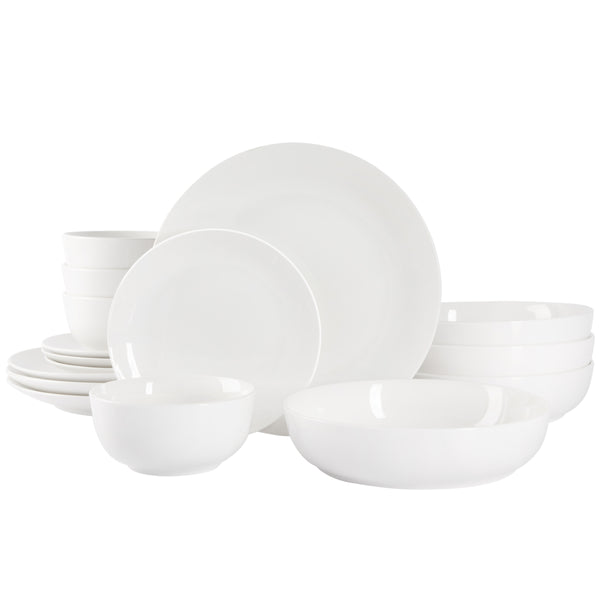 gibson home Gibson Home Gracious Dining 16-Piece Double Bowl Porcelain Dinnerware Set