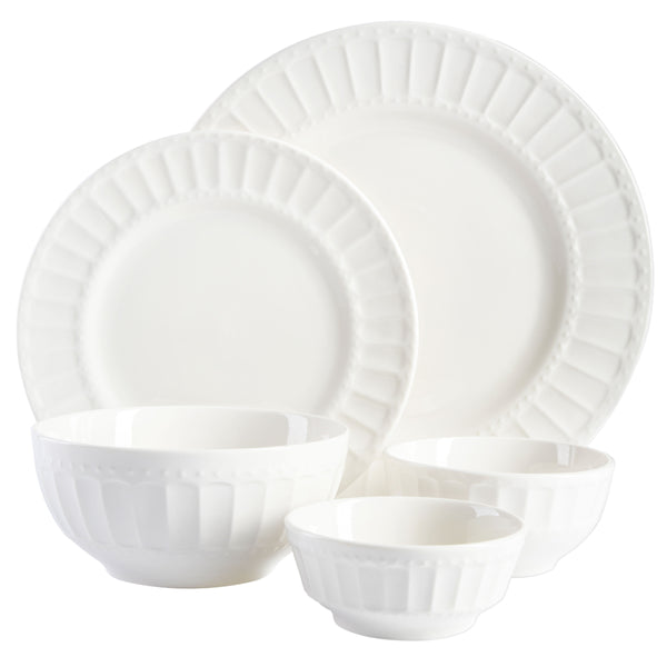 Gibson Home Gibson Home Gracious Dining Gourmet Expressions 40-Piece Embossed Porcelain Dinnerware Set