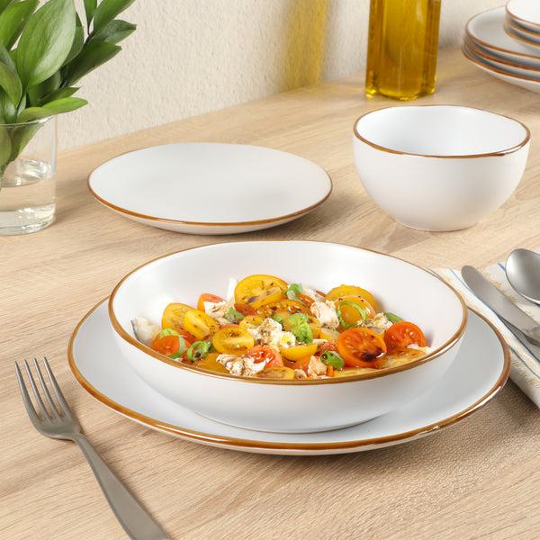 Gibson Home Gibson Home Hazeltine 16 Piece Plates And Bowls Dishes Stoneware Ceramic Dinnerware Set
