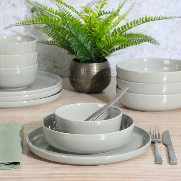 Gibson Home Gibson Home Oslo 12-Piece Porcelain Double Bowl Dinnerware Set